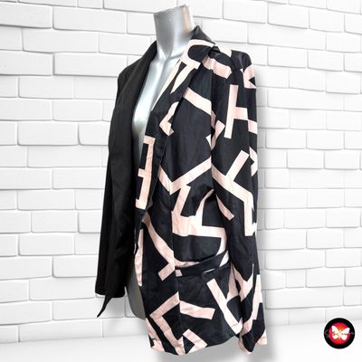 **HOY** Blazer estampado combinado  color Negro y beige Talla M