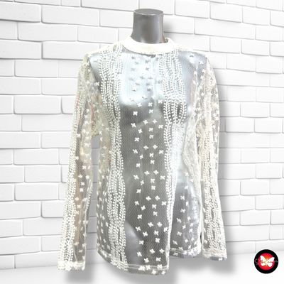 **HOY** Blusa traslúcida de encaje ASOS color Blanco Talla XS