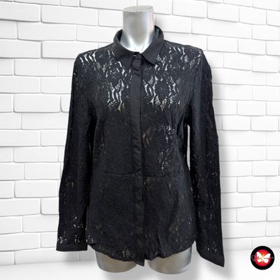 **HOY** Camisa traslúcida de encaje ONLY color Negro Talla 40