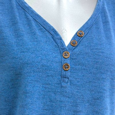 **HOY** Camiseta de manga larga con botones color Azul Talla S