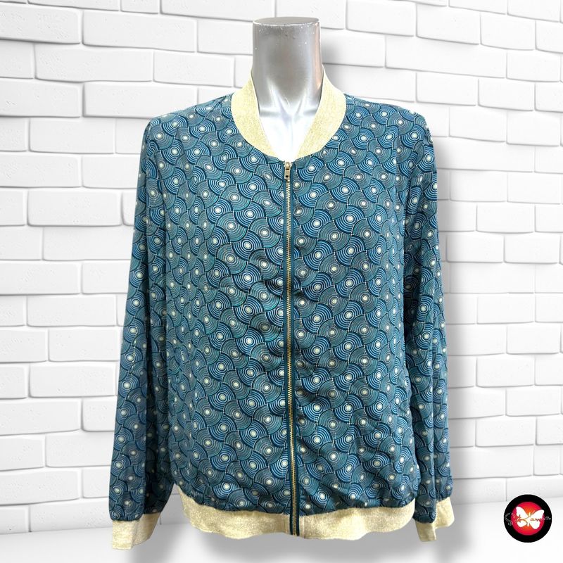 **HOY** Chaqueta de entretiempo estampada IT HIPPIE color Azul y dorado Talla S