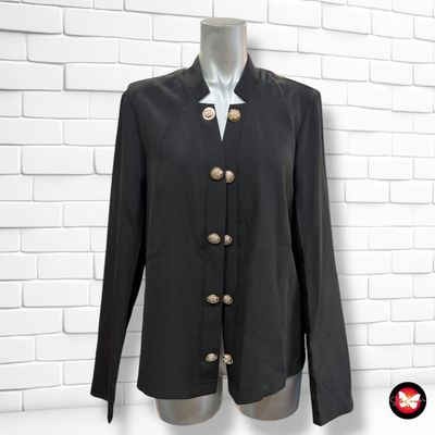 **HOY** Chaqueta corte militar SHEIN color Negro Talla M