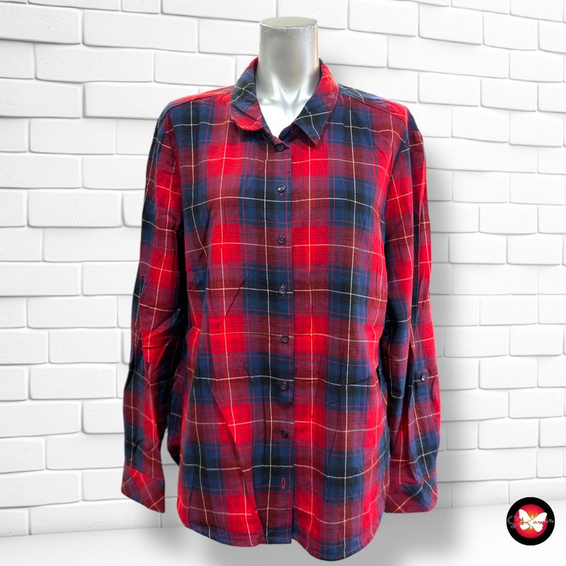 Camisa de manga larga de cuadros C.C. LUKE color Rojo y azul Talla 44