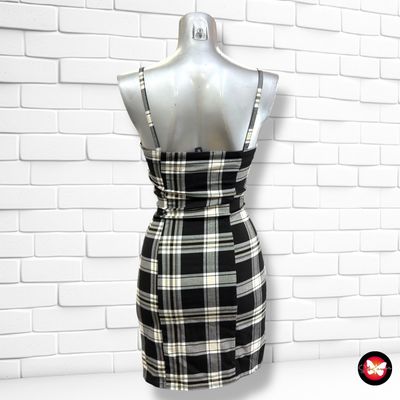 Vestido de tirantes de cuadros DIVIDED color Negro y blanco Talla 32