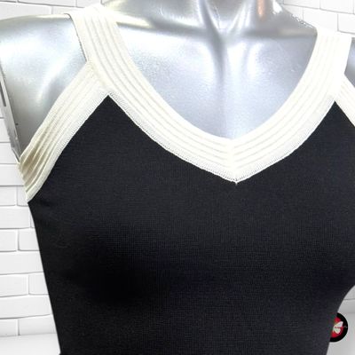 **HOY** Vestido midi de punto  color Negro y blanco Talla XS