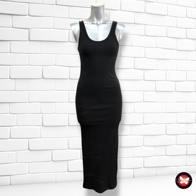 **HOY** Vestido largo canalé de tirantes H&M color Negro Talla S