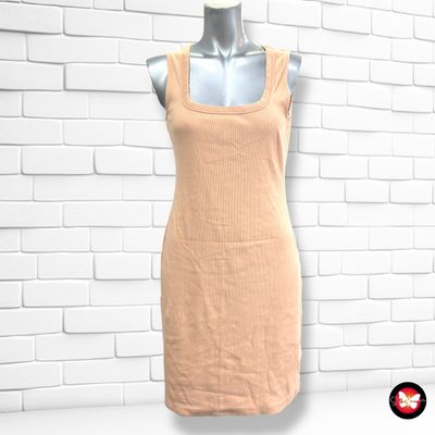 **HOY** Vestido de tirantes canalé H&M color Nude Talla M