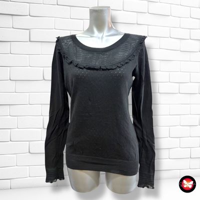 **HOY** Jersey de manga larga caladito con volantito Talla S