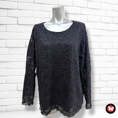 **HOY** Blusa de manga larga de encaje PIMKIE color Negro Talla L/XL
