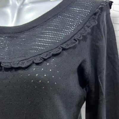 **HOY** Jersey de manga larga caladito con volantito Talla S