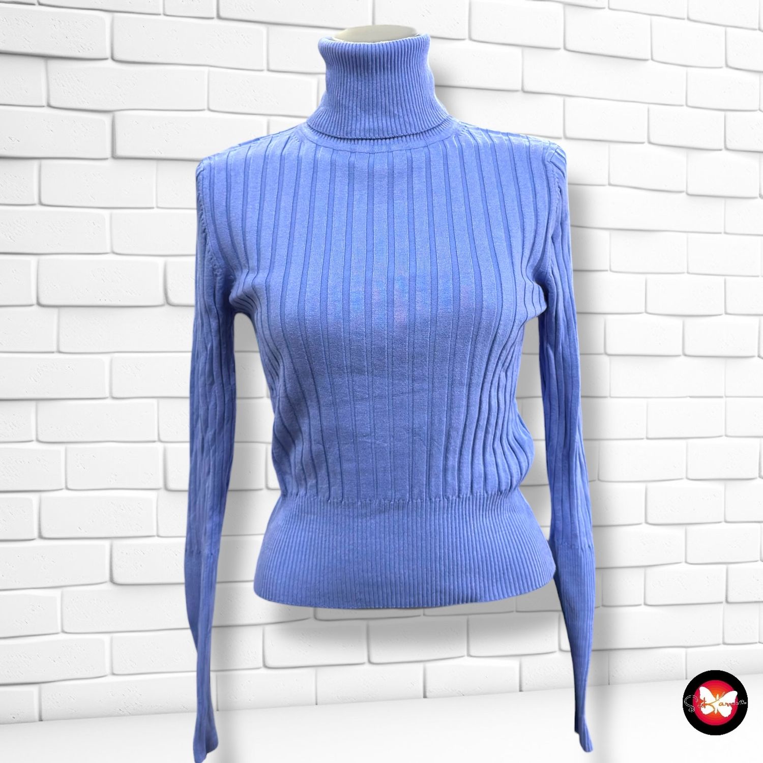 **HOY** Jersey de manga larga canalé de cuello alto ZARA Talla L (pequeña)