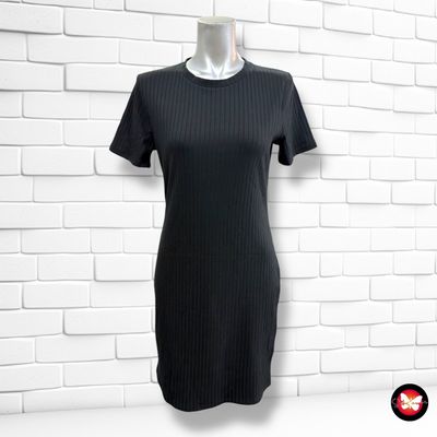 **HOY** Vestido canalé de manga corta ZARA color Negro Talla S