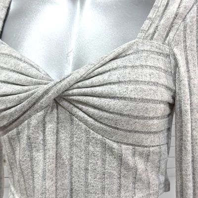 **HOY** Jersey de manga larga cropped canalé SHEIN Talla S