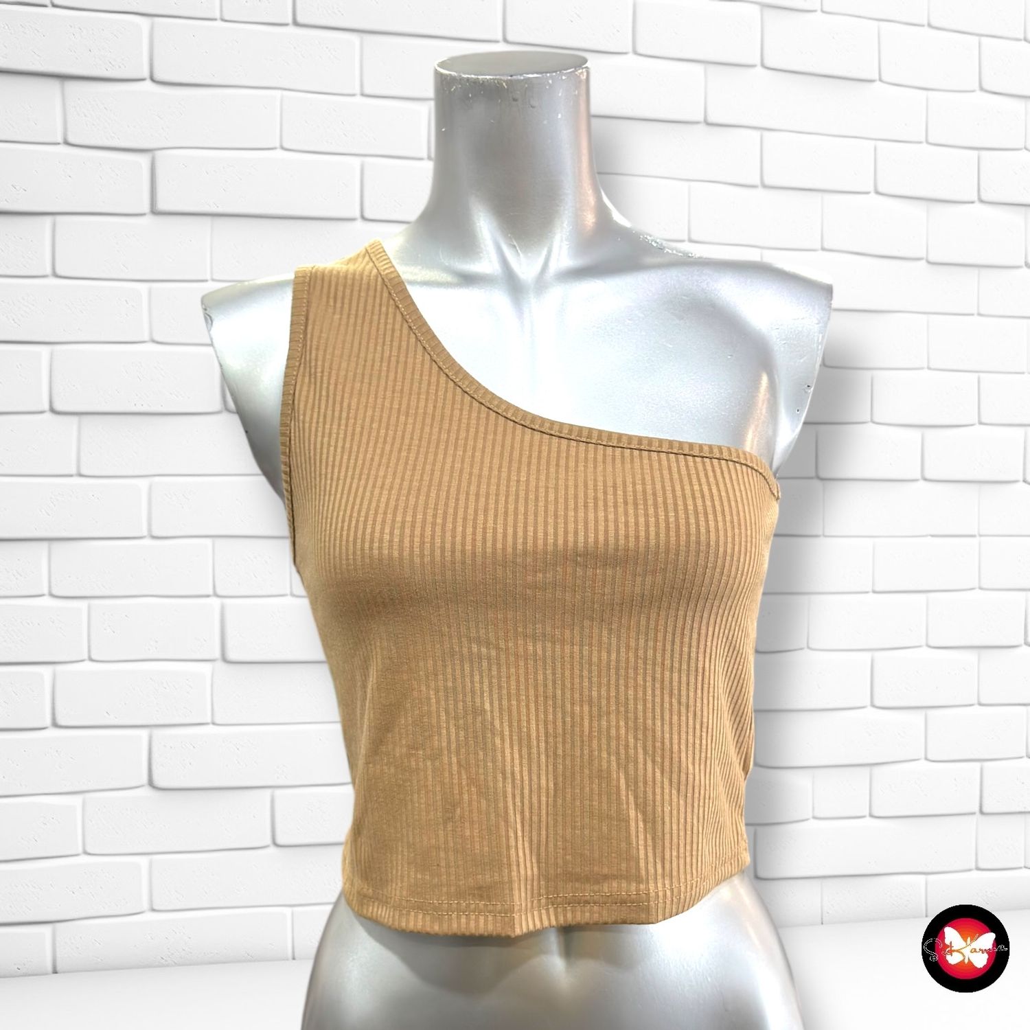 **HOY** Camiseta cropped escote asimétrico SHEIN Talla S