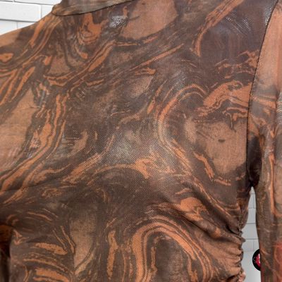 **HOY** Vestido traslúcido  color Marrón Talla S