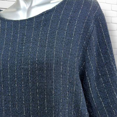 **HOY** Vestido de punto de rayitas y mangas campana GEISHA color Azul marino Talla M