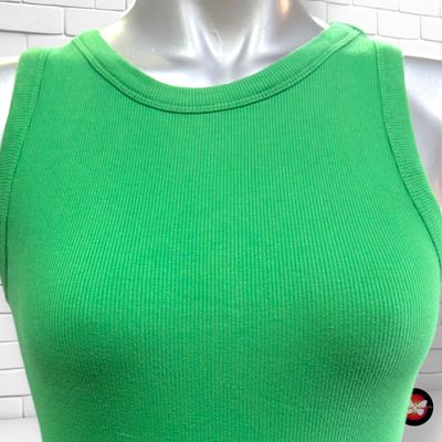 **HOY** Vestido de tirantes canalé PRIMARK color Verde Talla 34