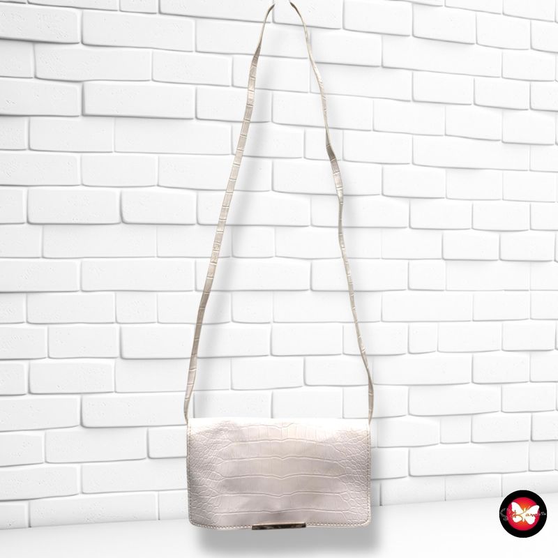 Bolso bandolera de piel sintética H&amp;M color Crema Talla PEQUEÑO