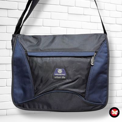 **HOY** Bolso bandolera para ordenador VAGABOND color Negro y azul Talla GRANDE