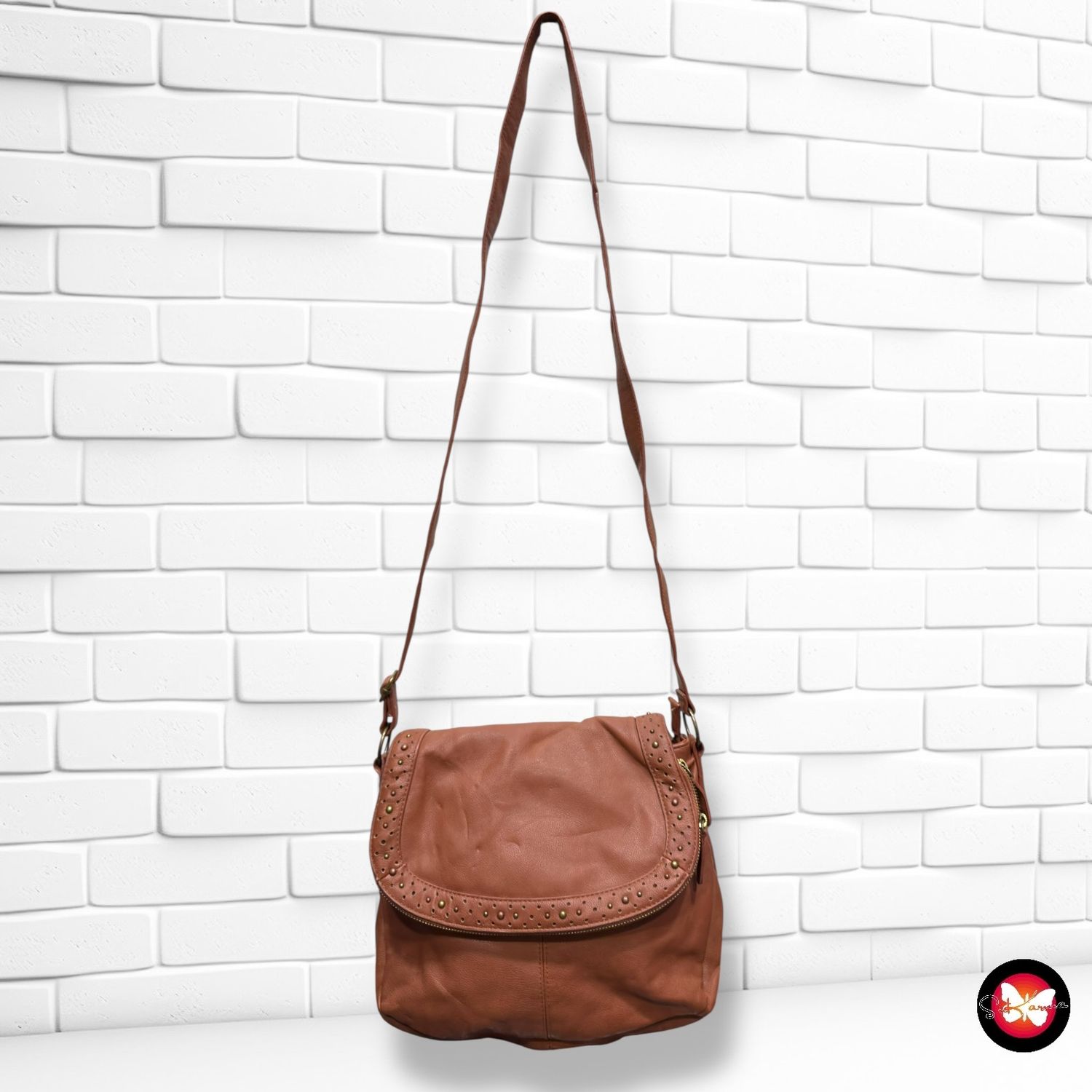 **HOY** Bolso bandolera de piel sintética  color Marrón Talla MEDIANO