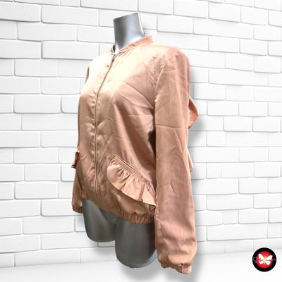 **HOY** Chaqueta bomber con volantes TRF color Nude Talla M