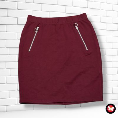 **HOY** Falda básica con cremalleras  JANINA color Granate Talla 36