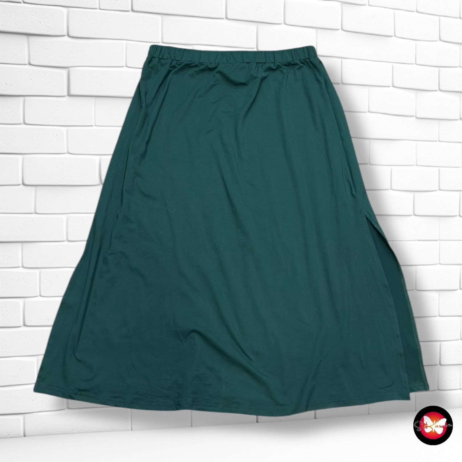 **HOY** Falda midi básica SHEIN CURVE color Verde Talla 0XL