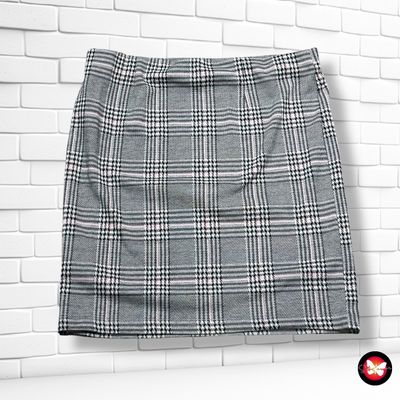 **HOY** Falda Príncipe de Gales color Gris y rosa Talla L