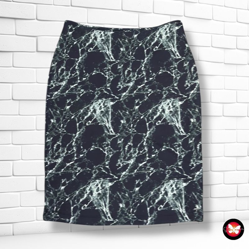 Falda lápiz estampada SUPERSTAR color Negro y verde Talla XS