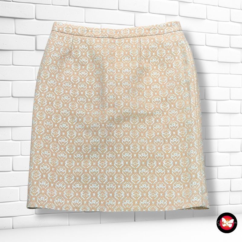 **HOY** Falda de brocado MONOPRIX FEMME color Nude y plateado Talla 42