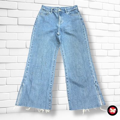 **HOY** Pantalón vaquero ancho de pierna (sucio) color Azul Talla S/M (W27)