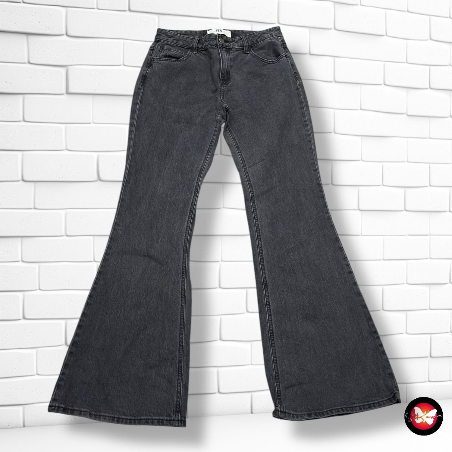 **HOY** Pantalón vaquero campana STR color Negro Talla 38