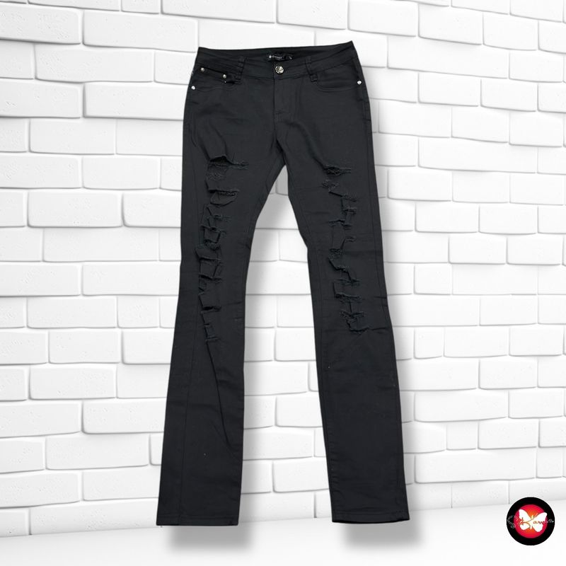 **HOY** Pantalón vaquero con rotitos  color Negro Talla L
