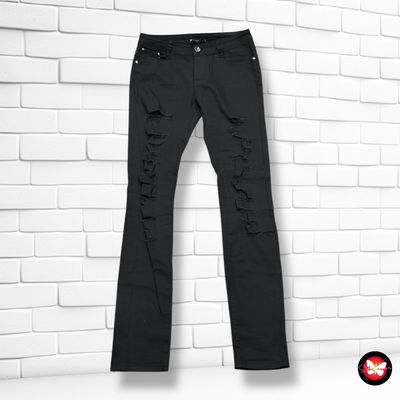 **HOY** Pantalón vaquero con rotitos  color Negro Talla L