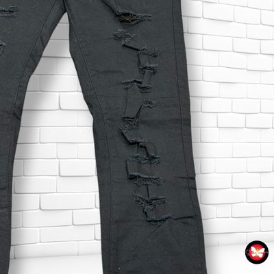 **HOY** Pantalón vaquero con rotitos  color Negro Talla L