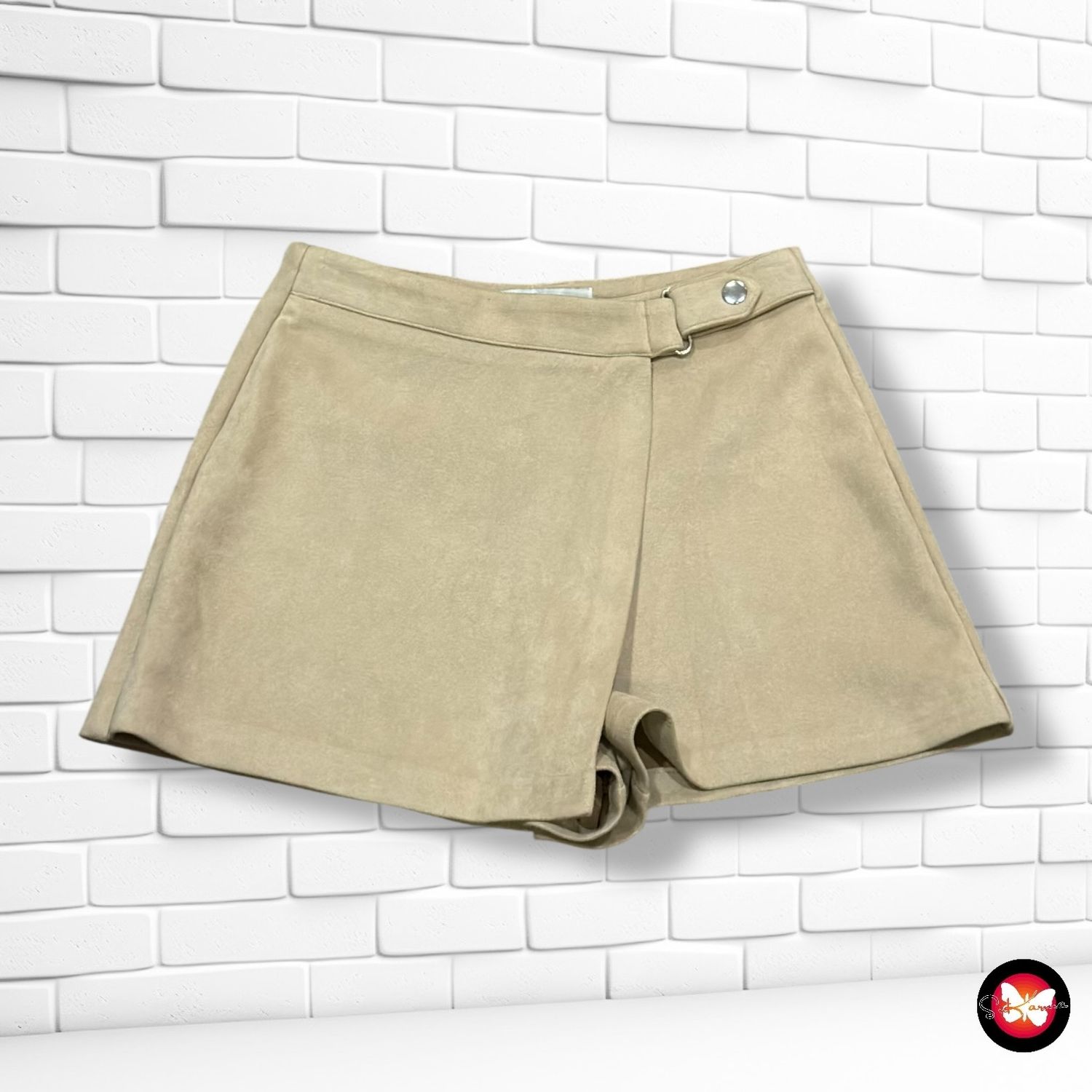 **HOY** Short de antelina PULL&amp;BEAR color Beige Talla S