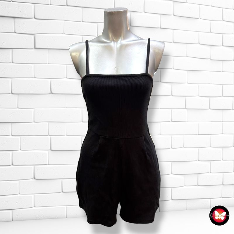 Mono corto canalé BERSHKA color Negro Talla XS