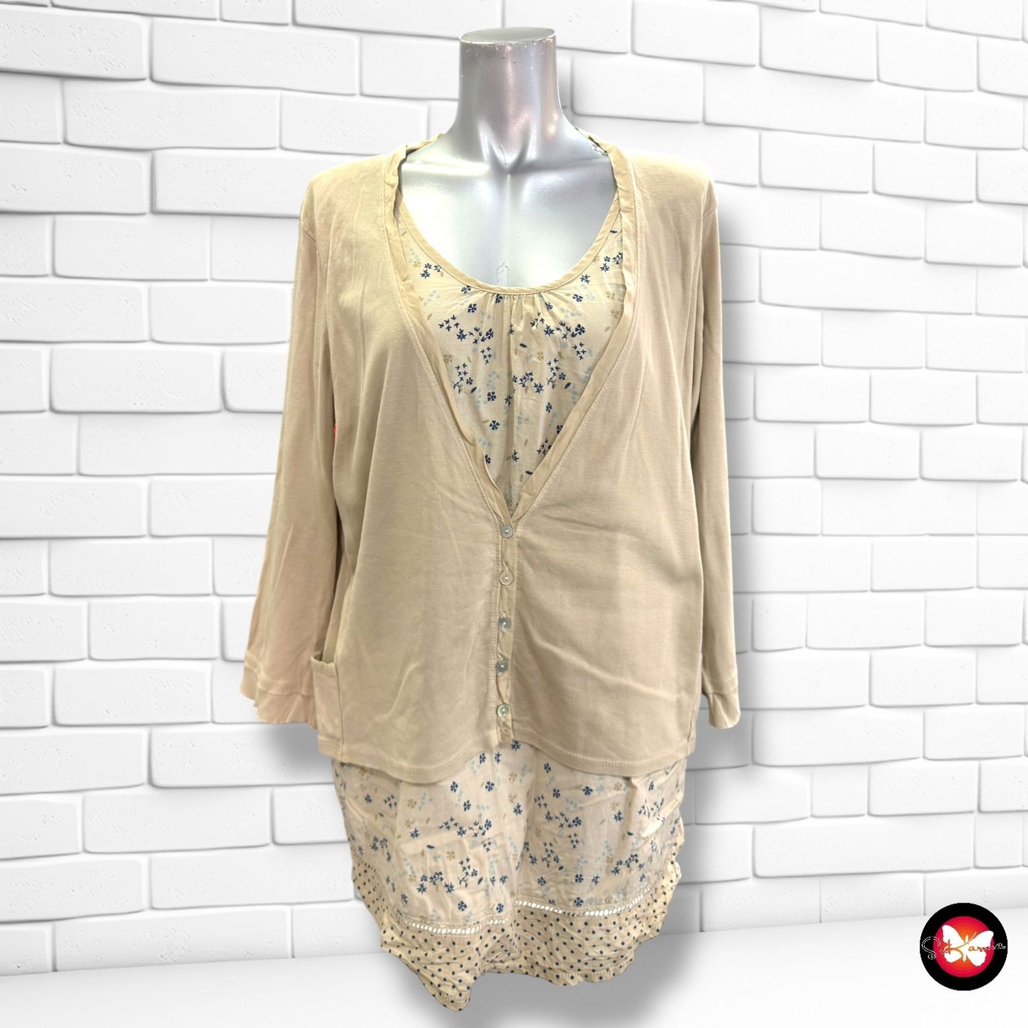**HOY** Blusa con chaqueta GORO color Beige Talla XL