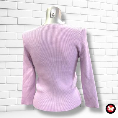 haqueta de punto canalé STRADIVARIUS color Lila Talla M