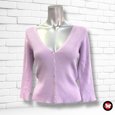 haqueta de punto canalé STRADIVARIUS color Lila Talla M