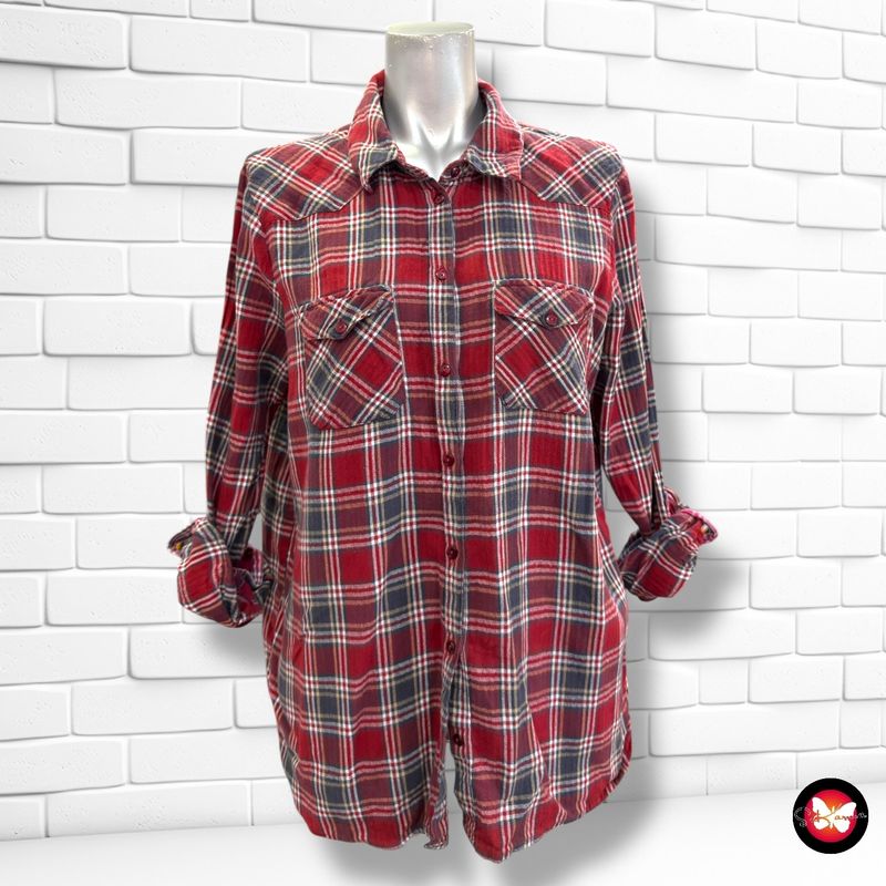 **HOY** Camisa de cuadros NOISY MAY color Rojo y azul Talla XL