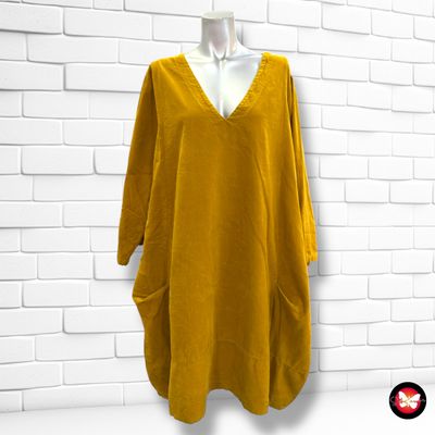 **HOY** Vestido blusón de pana fina  color Mostaza Talla ÚNICA GRANDE