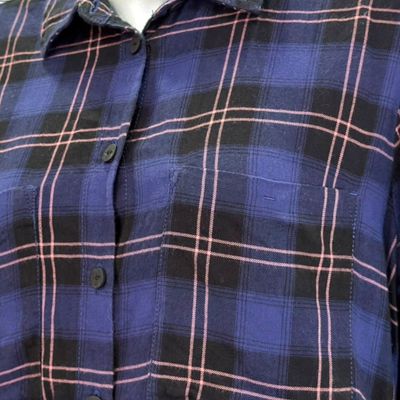 Vestido camisero de cuadros Q/S color Azul y negro Talla 38