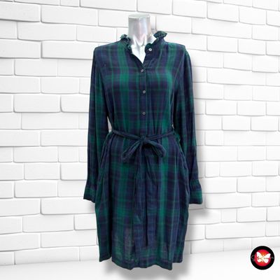 Vestido camisero de cuadros GAP color Azul y verde Talla M