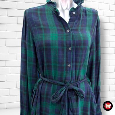 Vestido camisero de cuadros GAP color Azul y verde Talla M