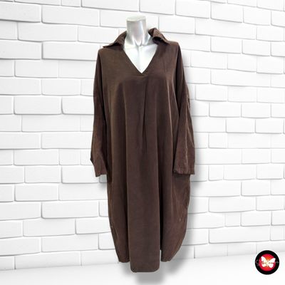 **HOY** Vestido blusón de pana fina  color Marrón Talla ÚNICA GRANDE