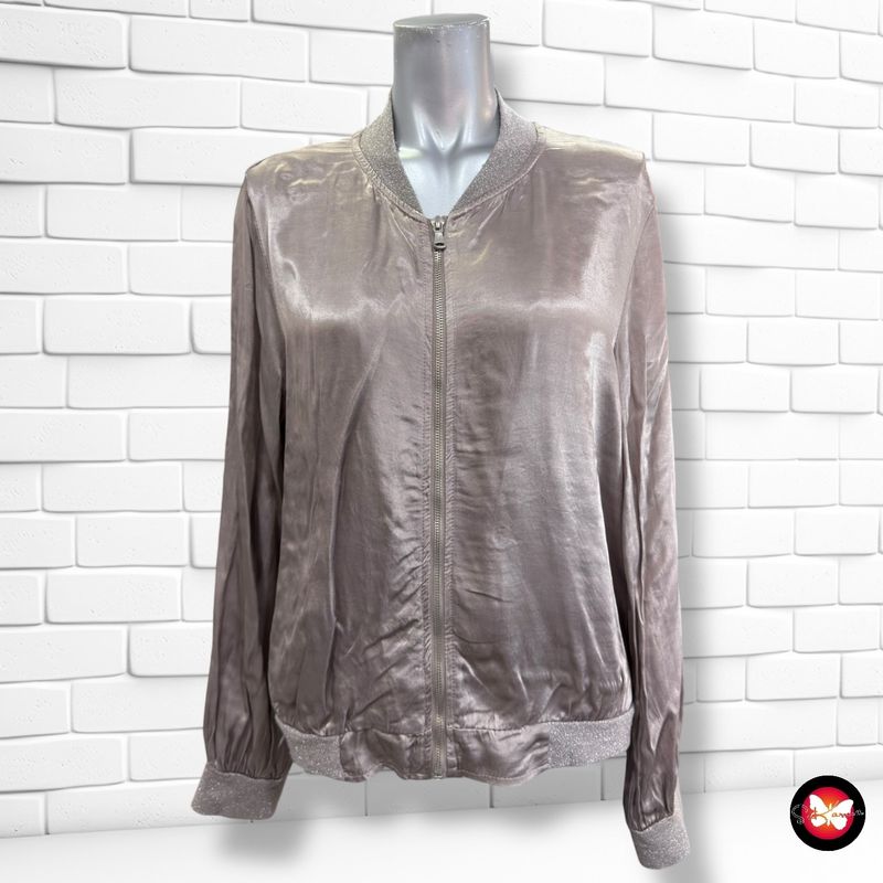 Chaqueta bomber satinada  color Taupe Talla ÚNICA