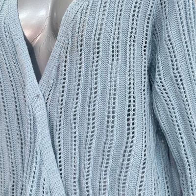 **HOY** Jersey de ganchillo cruzado BODY FLIRT color Celeste Talla 48/50