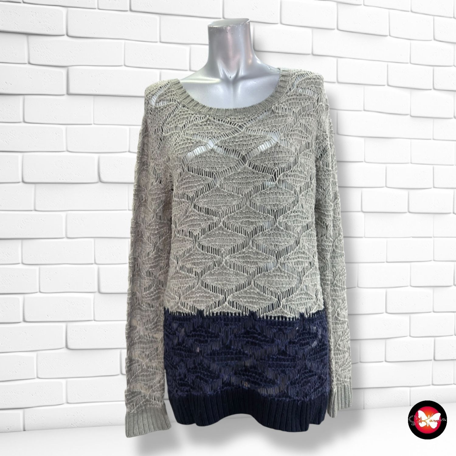 **HOY** Jersey de ganchillo DIDI color Gris y azul Talla M