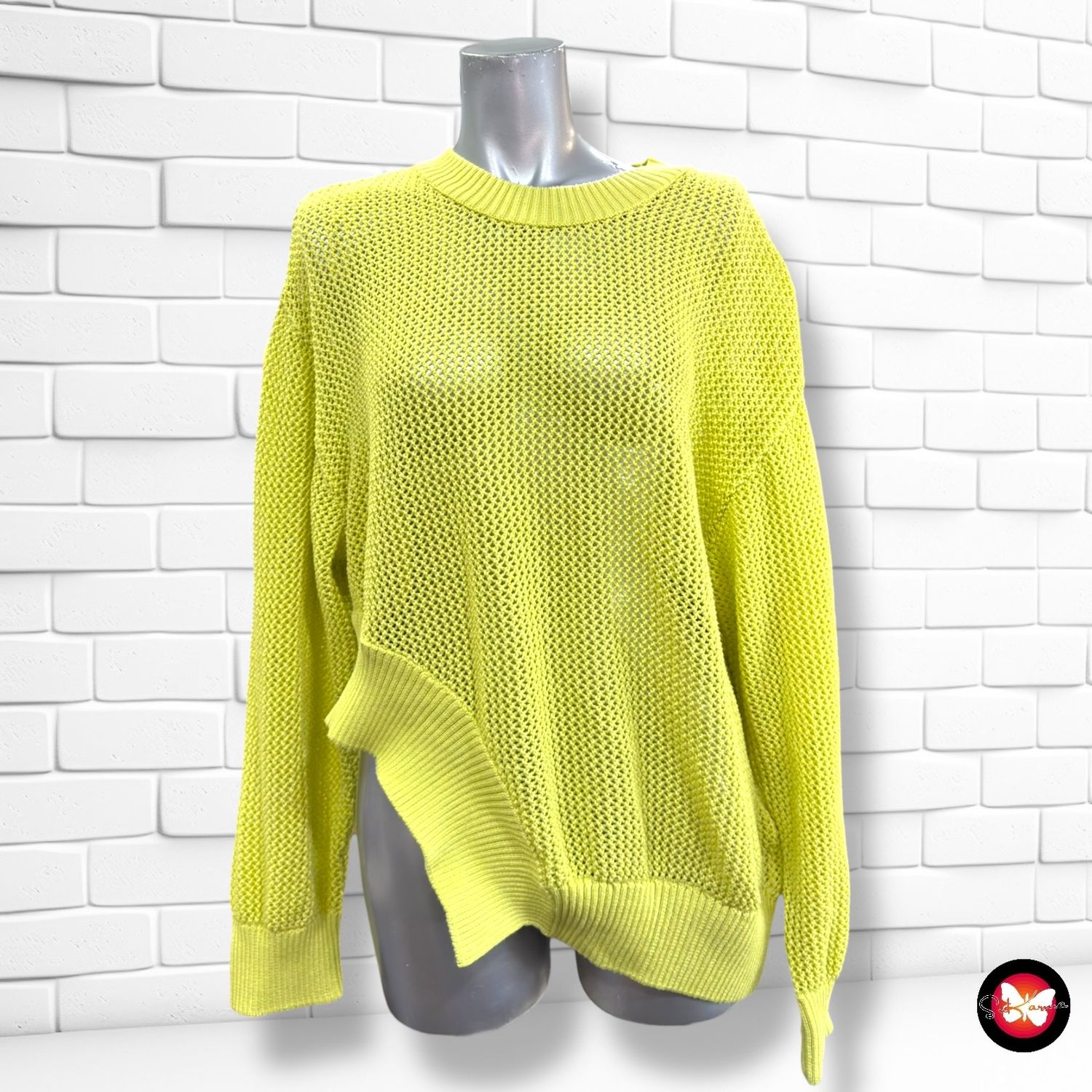 **HOY** Jersey de ganchillo ZARA color Lima Talla M